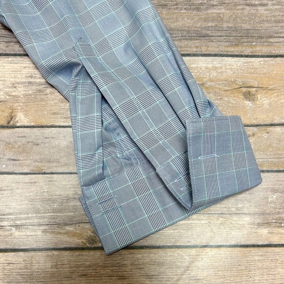 Charles Tyrwhitt White Blue Green Slim Fit French Cuff Button Up Shirt 15.5 35 - Picture 10 of 14